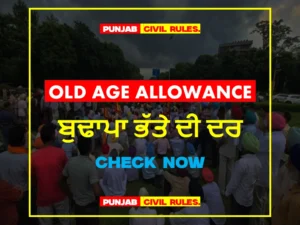 Old Age Allowance Rate - Punjab Civil Service Rules